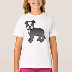 Camiseta Black And White Staffordshire Bull Terrier Dog