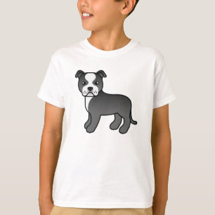 Camiseta Black And White Staffordshire Bull Terrier Dog