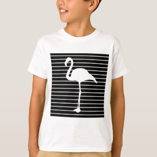 Camiseta Black and White Striped Flamingo