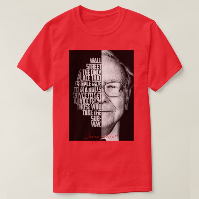 Camiseta Black and white WArren Buffet Entrepreneur quote 1 (Frente do Design)