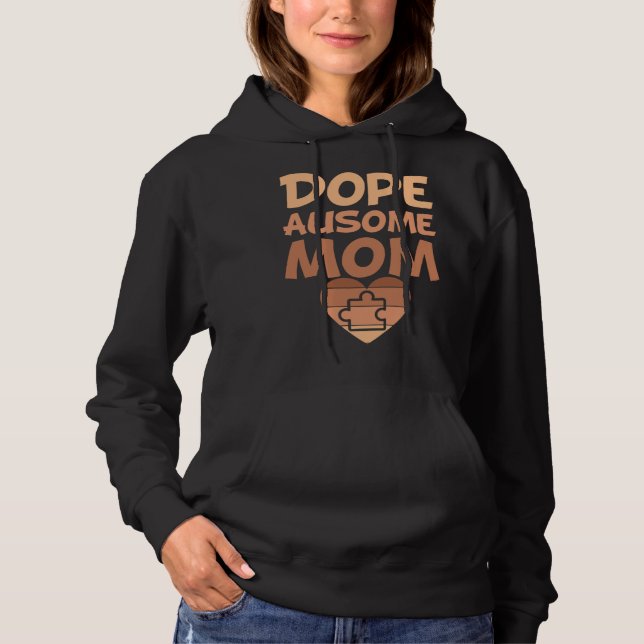 Camiseta Black Autism Mom Ausome Mom Puzzle Piece Love Neur (Frente)
