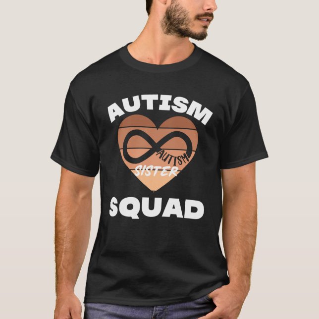 Camiseta Black Autism Sister Squad My Brother Has Autism In (Frente)