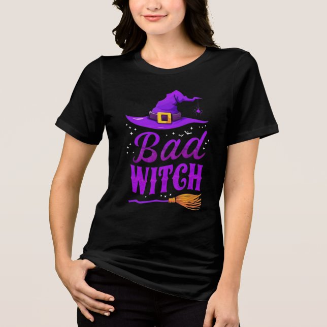 Camiseta Black Bad Witch Crew Neck | Funny Witch Tee (Frente)
