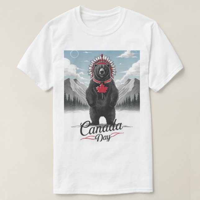 Camiseta Black Bear Canadian Heritage Canada Day (Frente do Design)