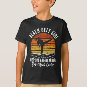 Camiseta Black Belt Girl Karate Black Belt Promoção Black B