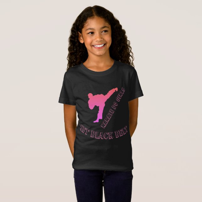Camiseta Black Belt Karate Black Rosa Modern Trendy Chic (Frente Completa)