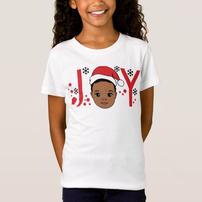 Camiseta Black Boy Melanin Boys Christmas Sweater X-mas Fun (Frente)