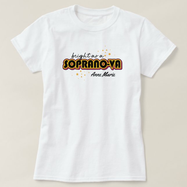 Camiseta Black Bright como Soprano-va (Frente do Design)