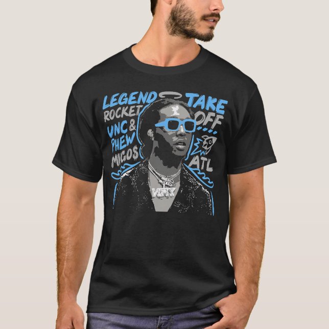 Camiseta Black Carolina 5 AJ5 Lenda decolar (Frente)