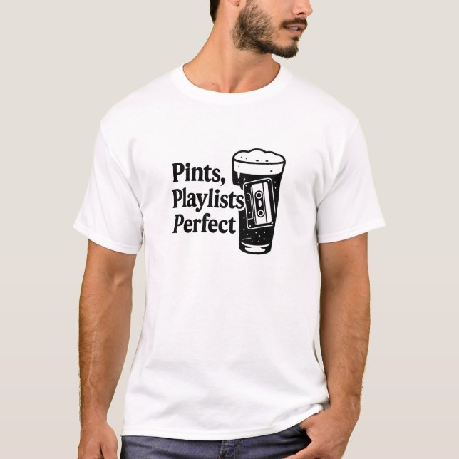 Camiseta Black Cassette Pint Music Quote Design (Frente)