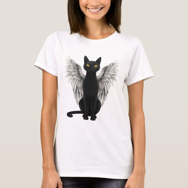 Camiseta Black Cat Angel Wings (Frente)