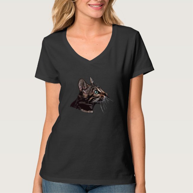 Camiseta Black Cat Blue Eyes  Cats (Frente)