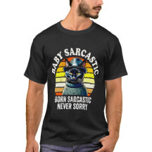 Black Cat Born Sarcastic Never Sorry Retro Sunset