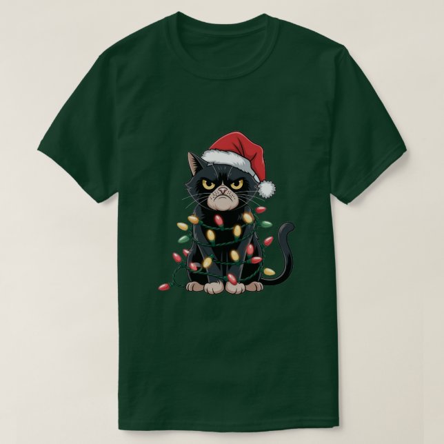 Camiseta Black Cat Christmas Edition (Frente do Design)