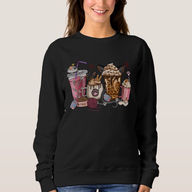Camiseta Black Cat Coffee Cups Leopard Western Coffee And C (Frente)