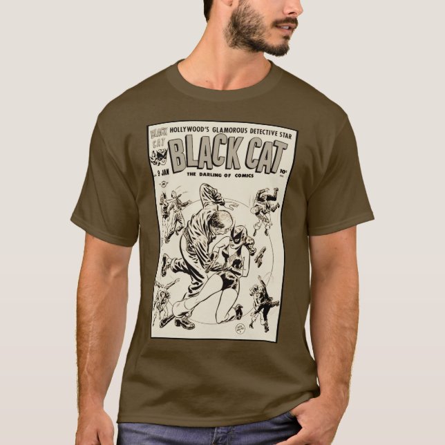 Camiseta Black Cat Comics dos anos 40 (Frente)