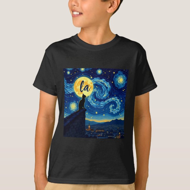 Camiseta Black Cat Comma La Kamala Harris Halloween Starry (Frente)