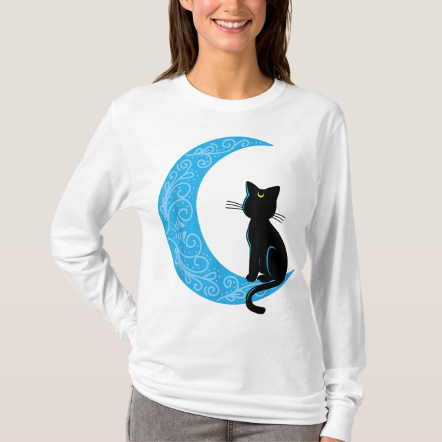 Camiseta Black Cat Crescent Moon Sailor Mãe (Frente)