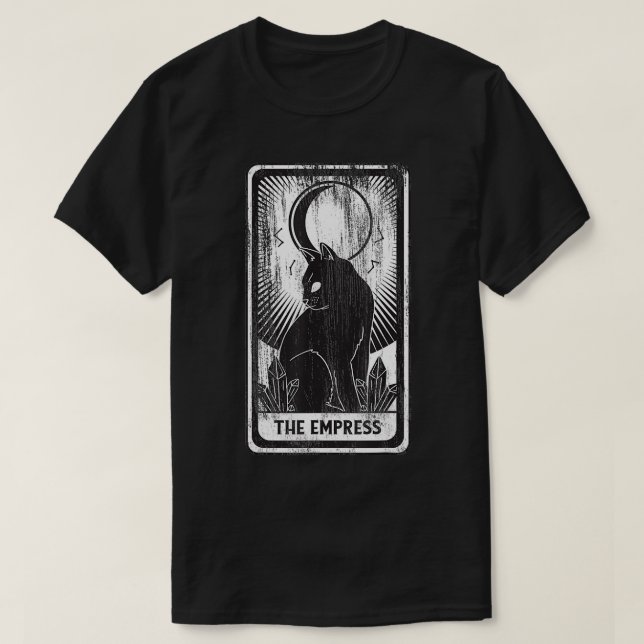 Camiseta Black Cat Empress Tarot d (Frente do Design)