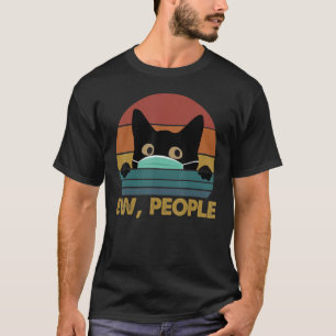 Camiseta Black Cat Ew Pessoas Facemask Vintage Essential