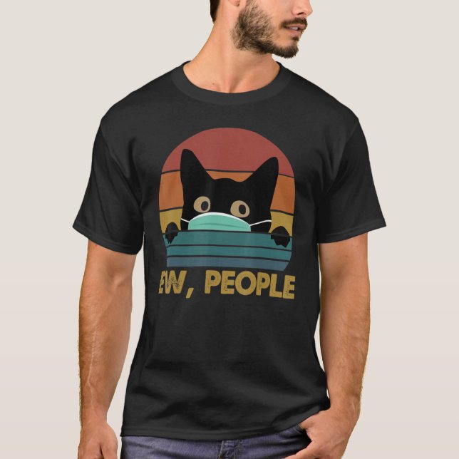 Camiseta Black Cat Ew Pessoas Facemask Vintage Essential (Frente)