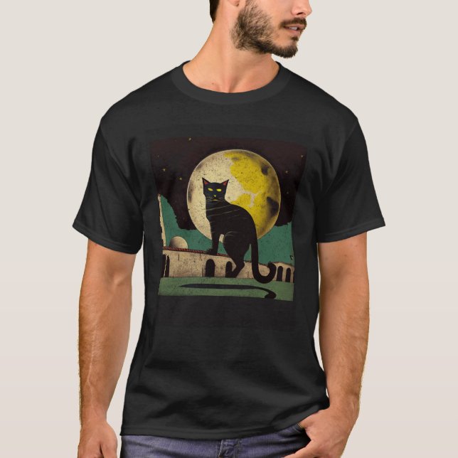 Camiseta Black Cat Football Moon (Frente)