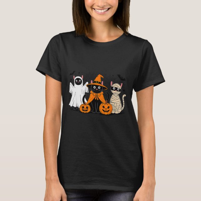 Camiseta Black Cat Halloween  (Frente)