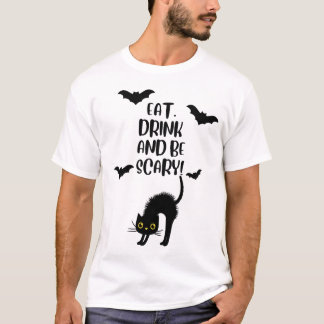 Camiseta Black  Cat Halloween 