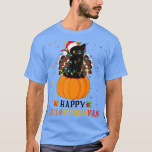 Camiseta Black Cat Halloween Dia de Ação de Graças Halloth