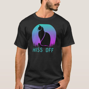 Camiseta Black Cat Hoff Meow Retro Sunset Estilo Preto K