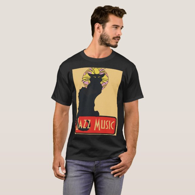 Camiseta Black Cat, Jazz Music (Frente Completa)