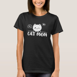 Camiseta  black cat lover mom Cute simple design womens