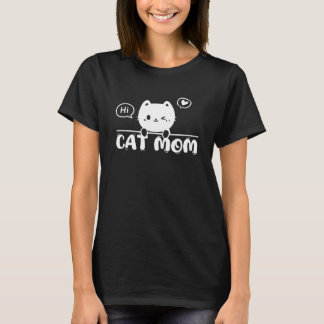 Camiseta black cat lover mom Cute simple design womens