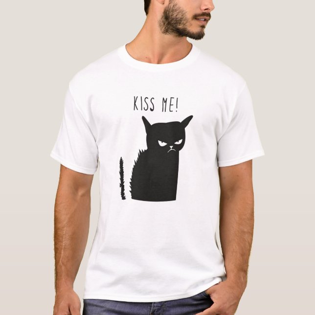 Camiseta Black Cat me beija (Frente)