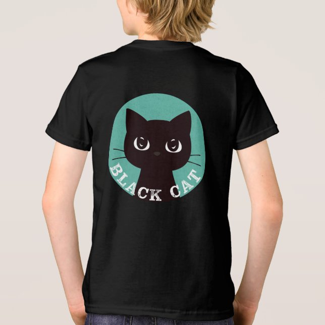 Camiseta BLACK CAT | Minimalist Modern Pop Black Cat (Verso)