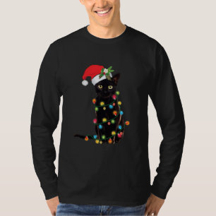 Camiseta Black Cat, natal, claro, amante de gatos engraçad