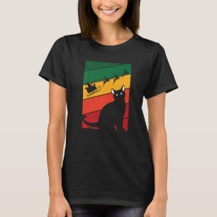 Camiseta Black Cat Natal Pajama Bonito Papais noeis Reindee