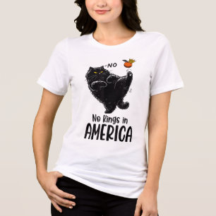 Camiseta Black Cat No Kings In America Nós, As Pessoas Poli