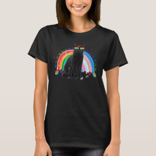 Camiseta Black Cat Orgulho gay Lgbt Sinalizador Arco-Íris Ó