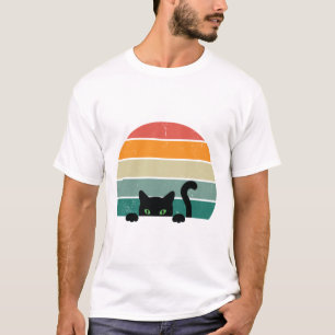 Camiseta Black Cat Peeking Sunset Vintage 3