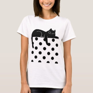 Camiseta Black cat Polka dot T shirt