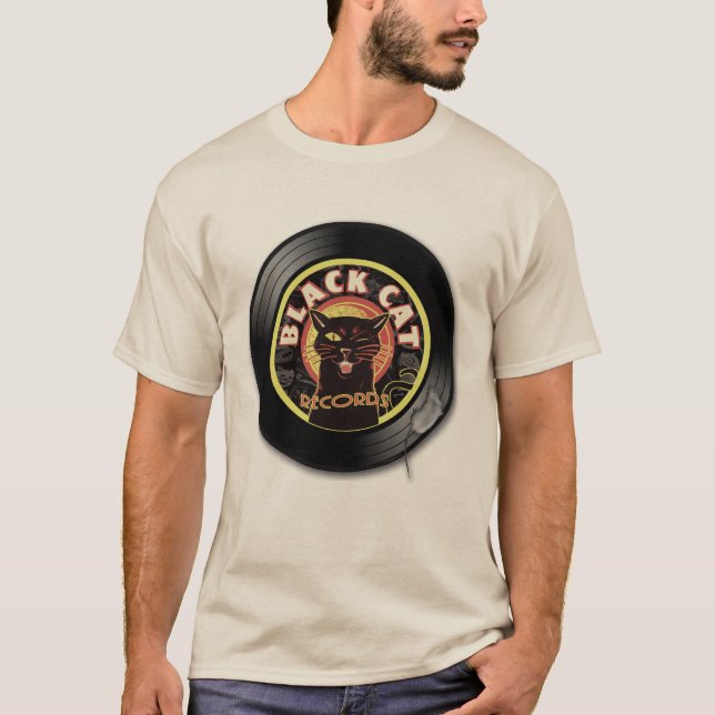 Camiseta Black Cat Records Light Tee - Retro Jazz & Soul (Frente)