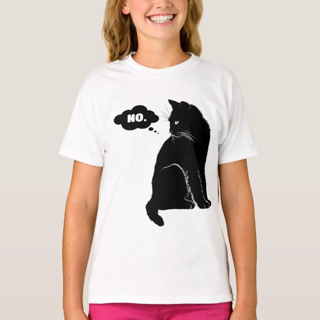Camiseta Black Cat Says No – Funny Cat Lover (Frente)