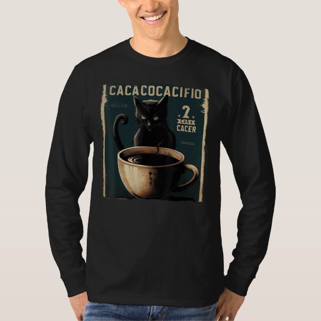 Camiseta Black Cat Soccer Coffee (Frente)