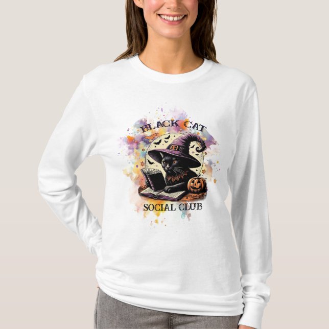 Camiseta Black Cat Social Book Club (Clube de Livro Social  (Frente)