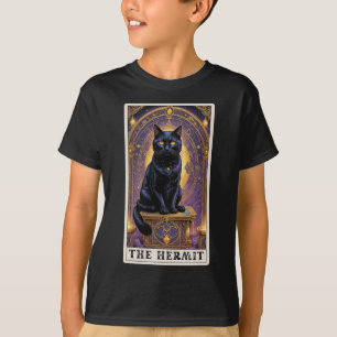 Camiseta Black Cat Tarot Card The Hermit Halloween Childles