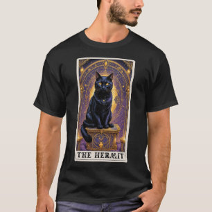 Camiseta Black Cat Tarot Card The Hermit Halloween Childles