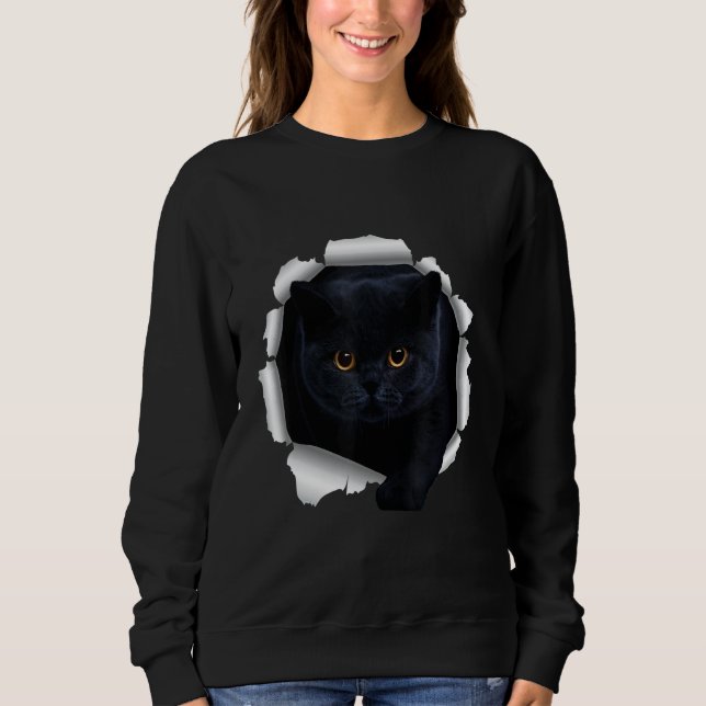 Camiseta Black Cat Torn Cloth (Frente)