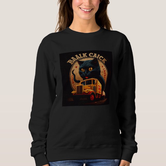 Camiseta Black Cat Truck Driver Mac And Cheese (Frente)