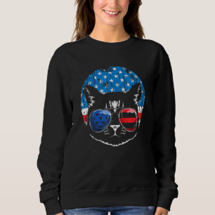 Camiseta Black Cat Usa Flag Patriótico Kitten American Patr